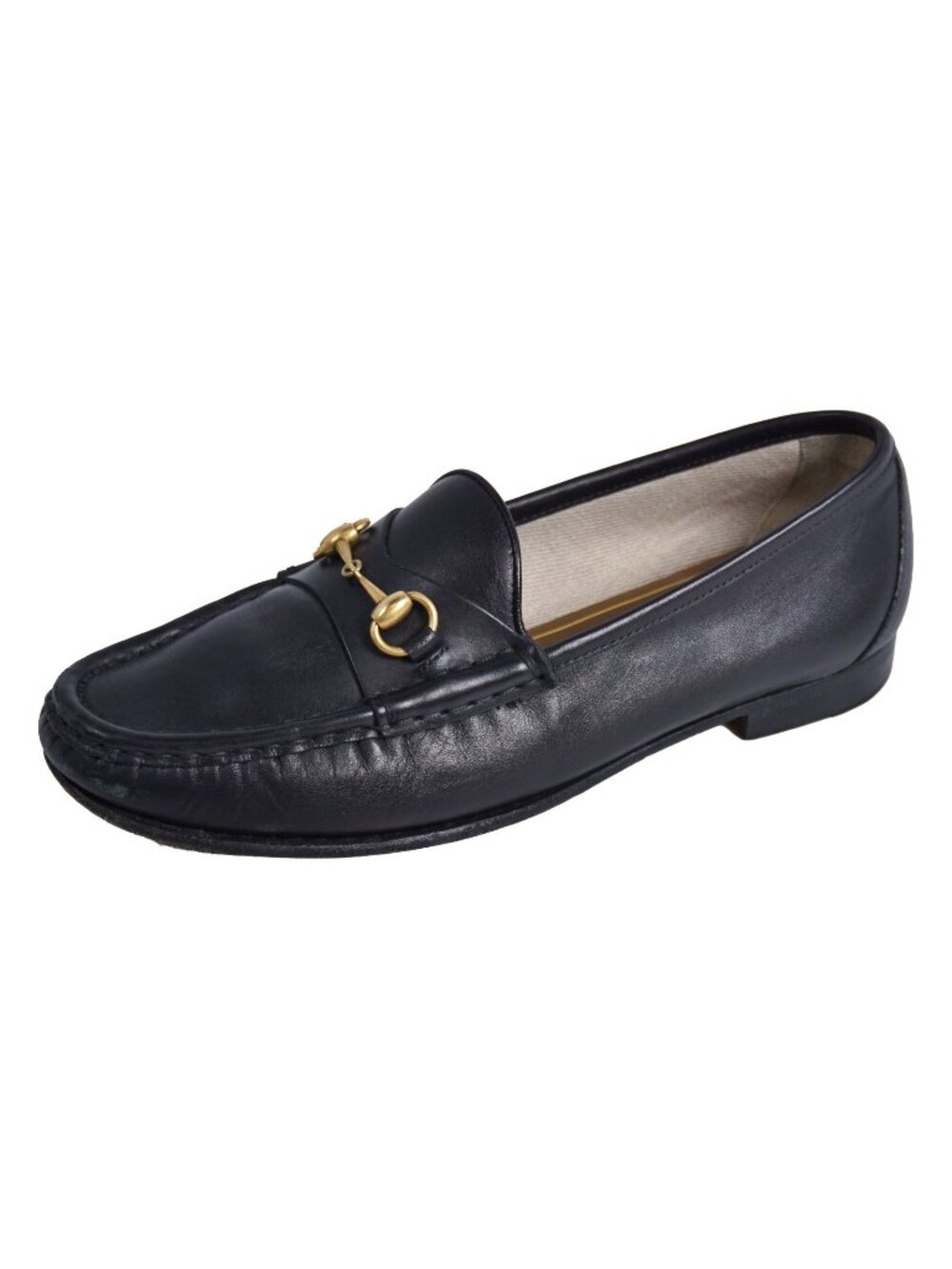 Gucci Loafers Moccasins Horsebit Leather Shoes Black